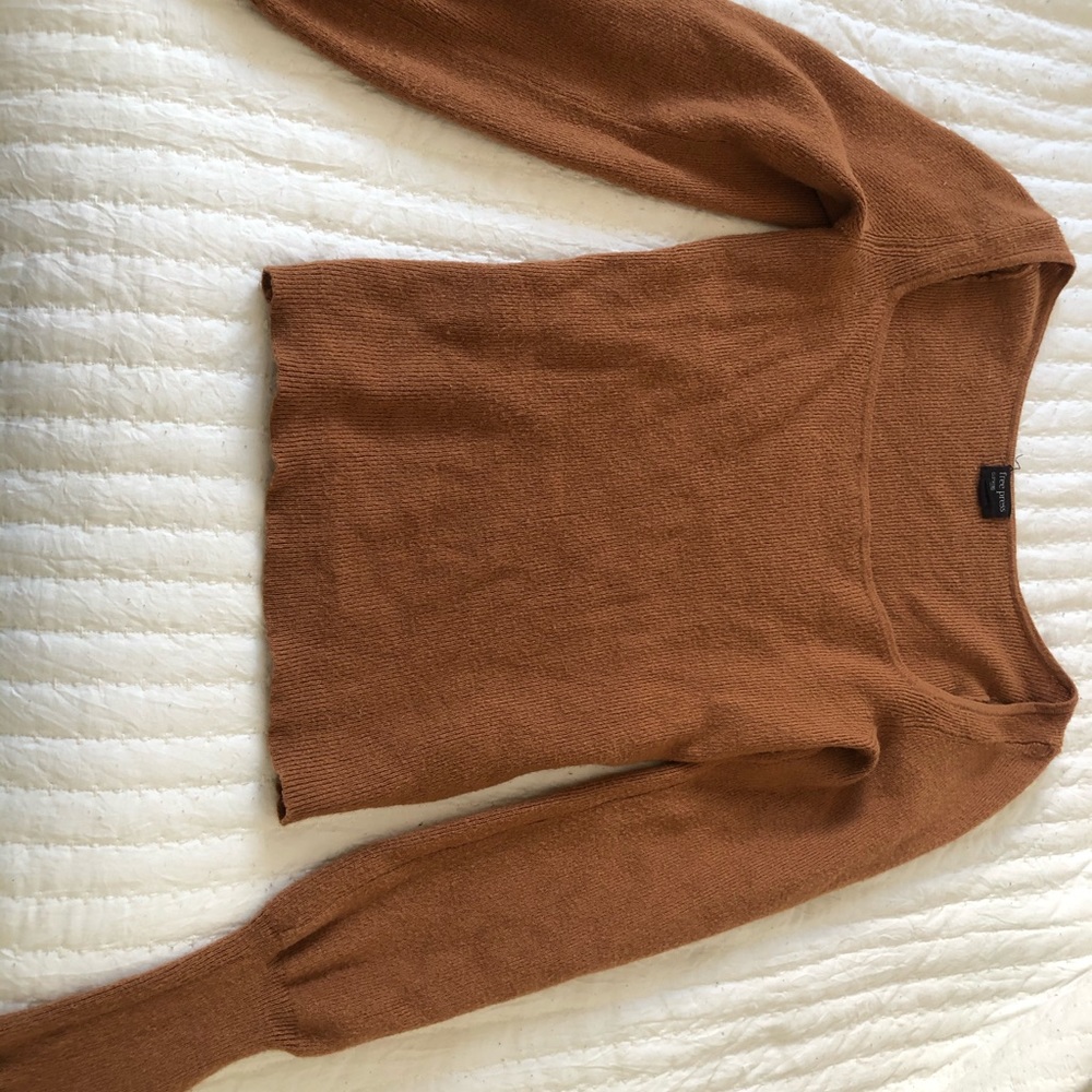 Brown square neck sweater